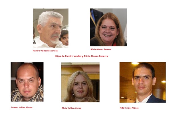 Esposa e hijos de Ramiro Valdés.